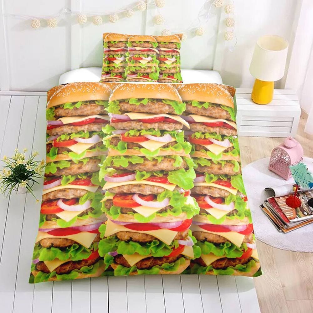 Delicious  Hamburger Printed Bedding Set