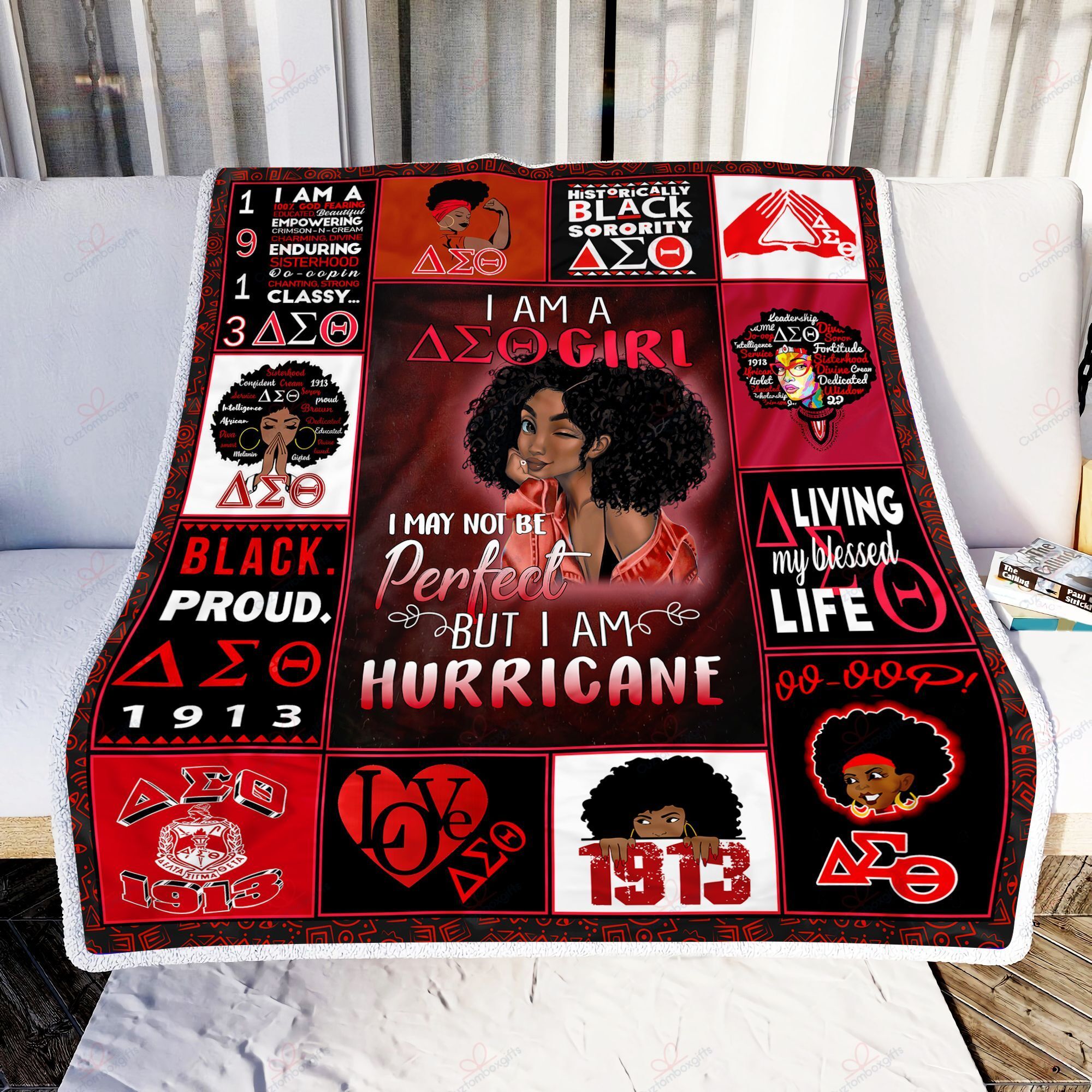 Delta Sigma Theta Beautiful Black Girl Sherpa Fleece Blanket