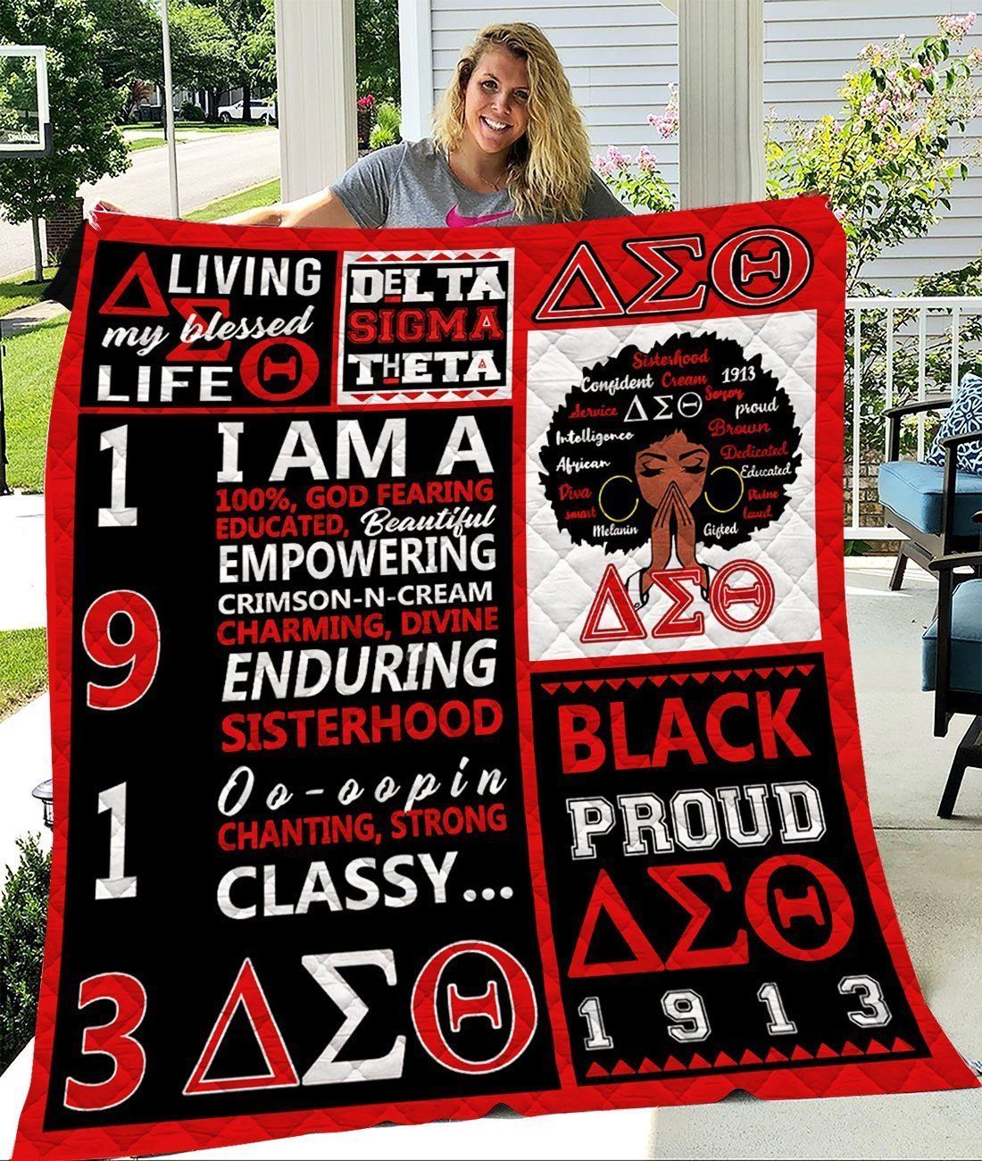 Delta Sigma Theta Living My Blessed Life Quilt Blanket