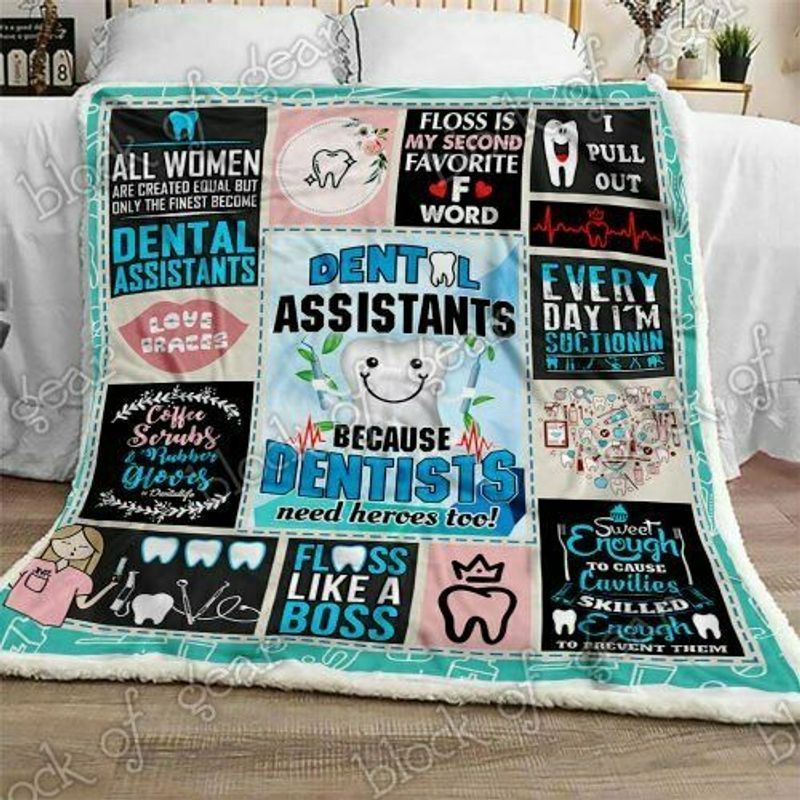 Dental Assistant Sherpa Fleece Blanket