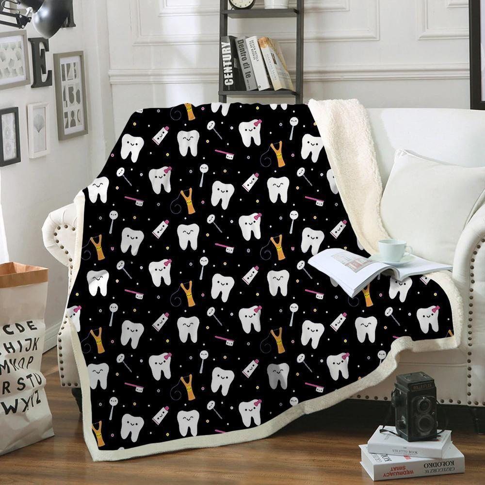 Dental Cute Sherpa Fleece Blanket