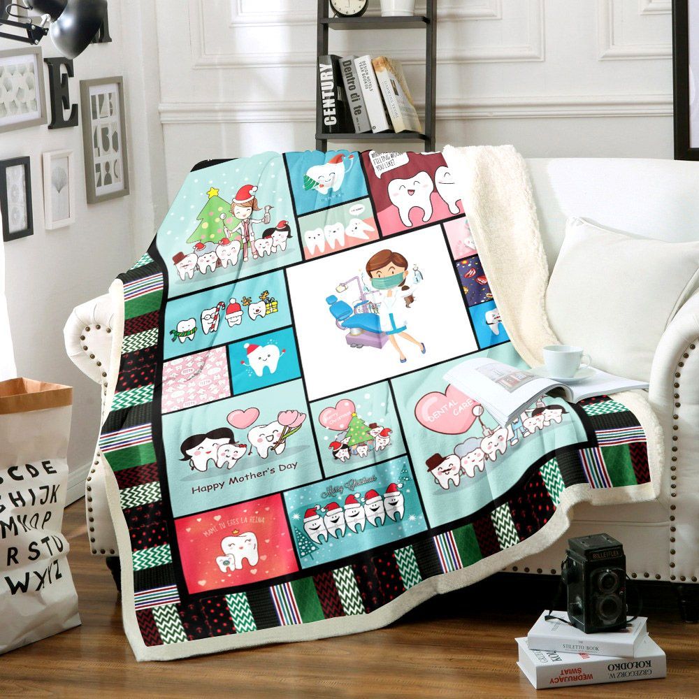 Dentist Sherpa Fleece Blanket