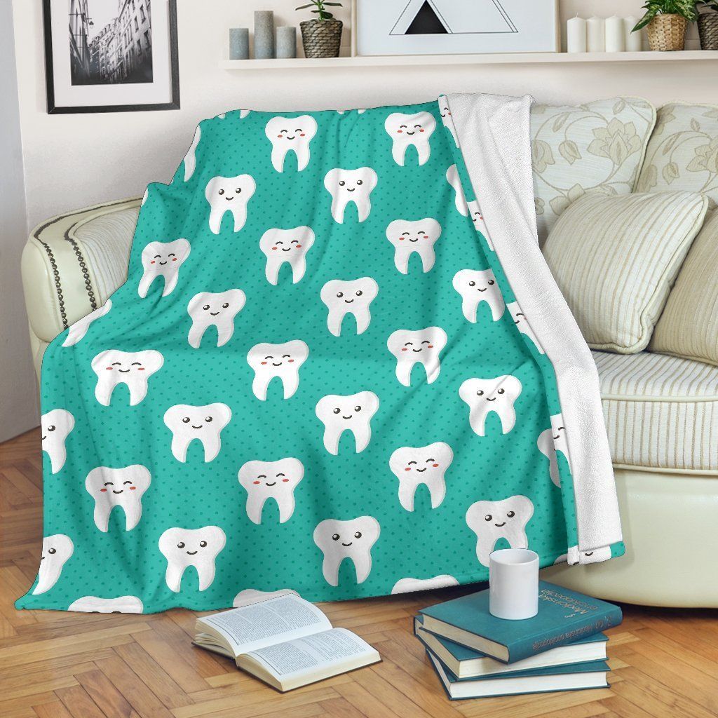 Dentistry Dentist Dental Tooth Sherpa Fleece Blanket