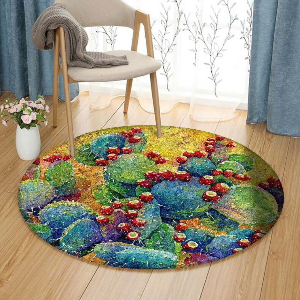 Desert Cactus Round Carpet