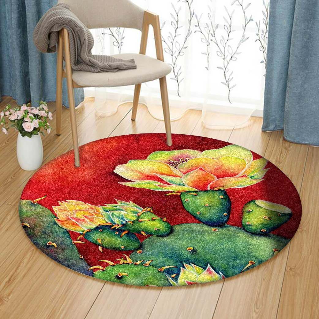 Desert Cactus Round Carpet