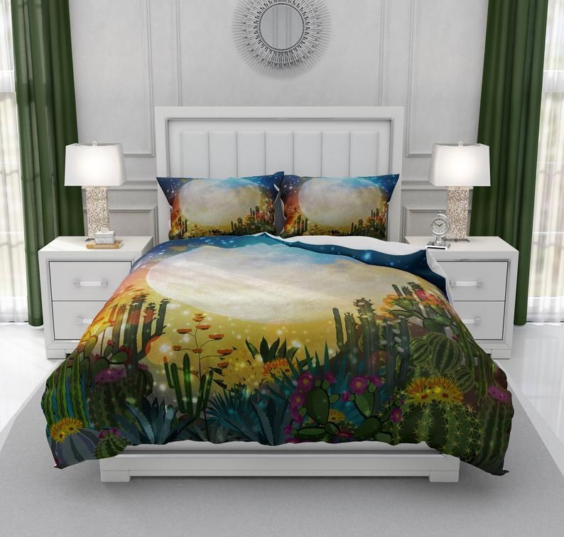 Desert Cactus Sunset Bedding Set