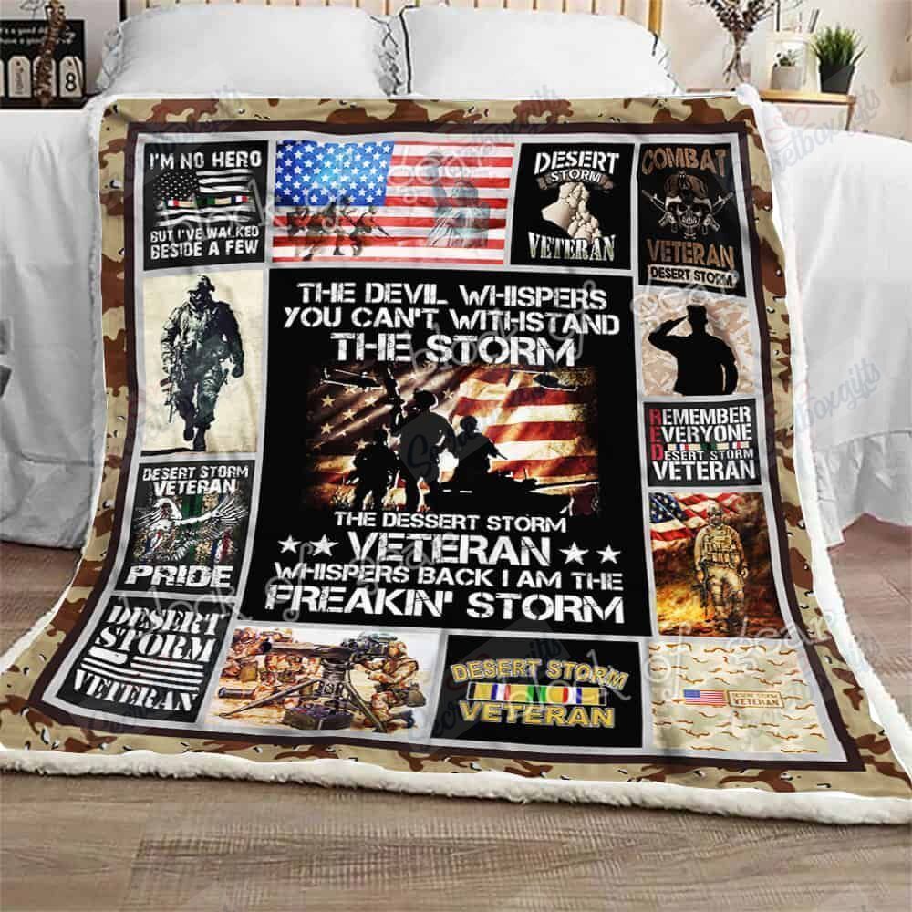 Desert Storm Veteran Fleece Blanket