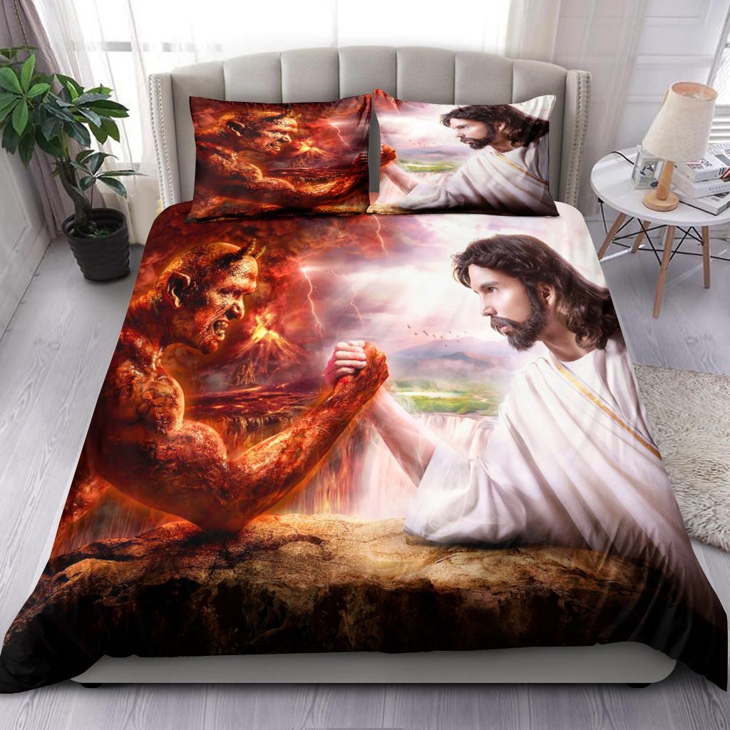 Devil And Jesus Bedding Set