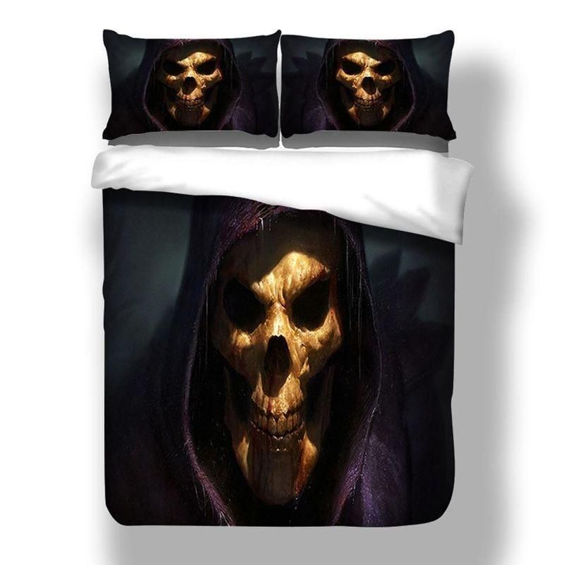 Devil Gold Skull Printed Bedding Set
