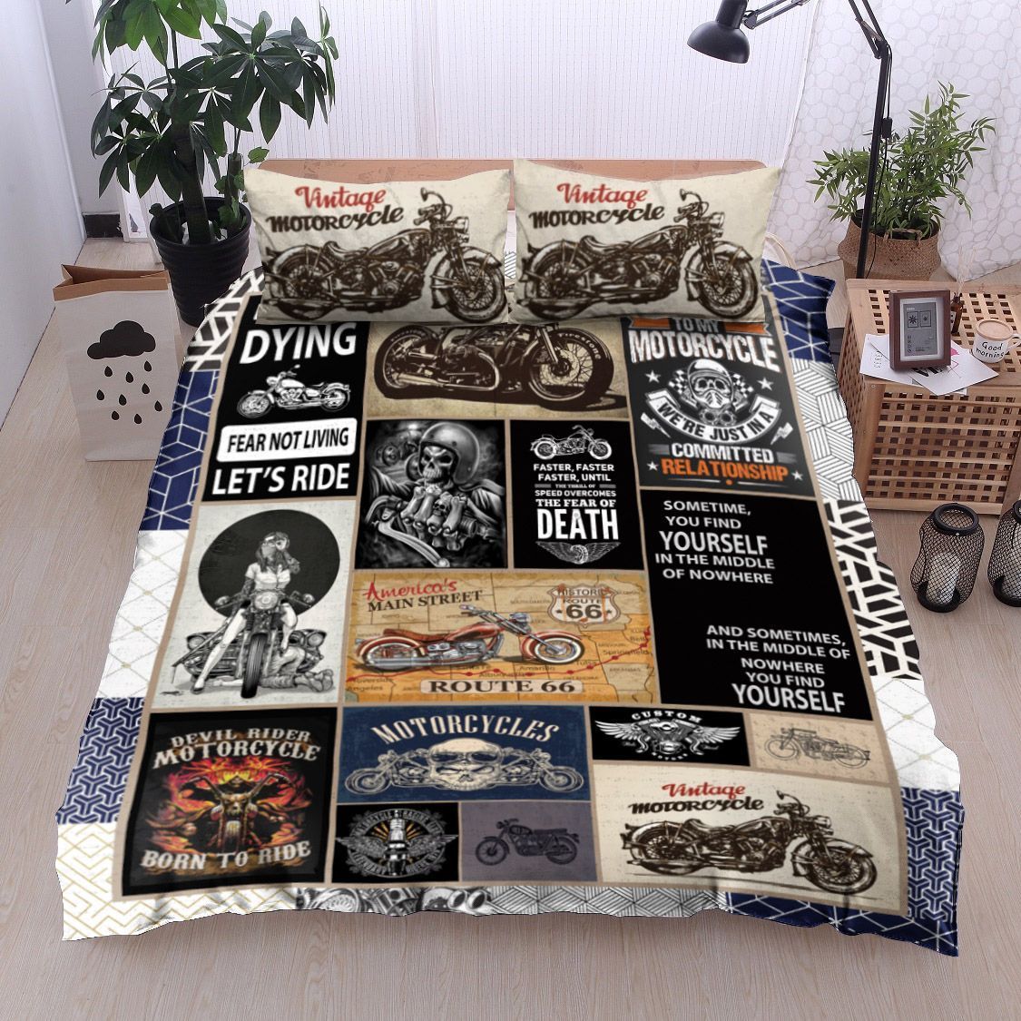Devil Rider Motorcycle Bedding Set