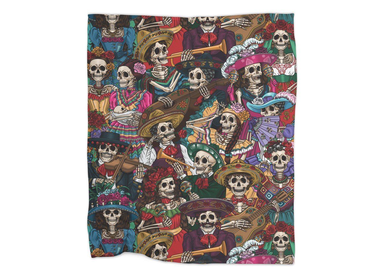 Dia De Los Muertos Sherpa Fleece Blanket