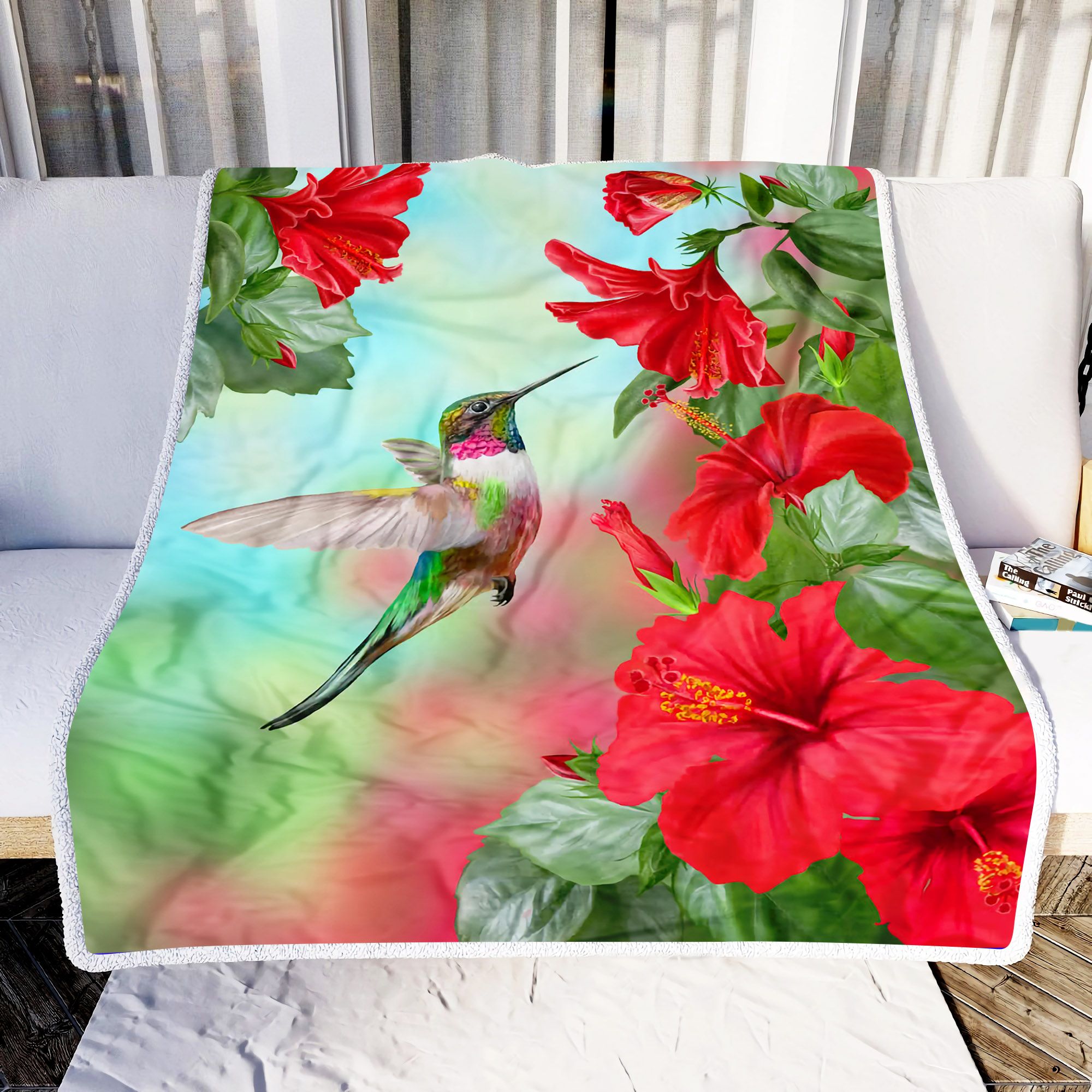 Diamond Hummingbird Fleece Blanket