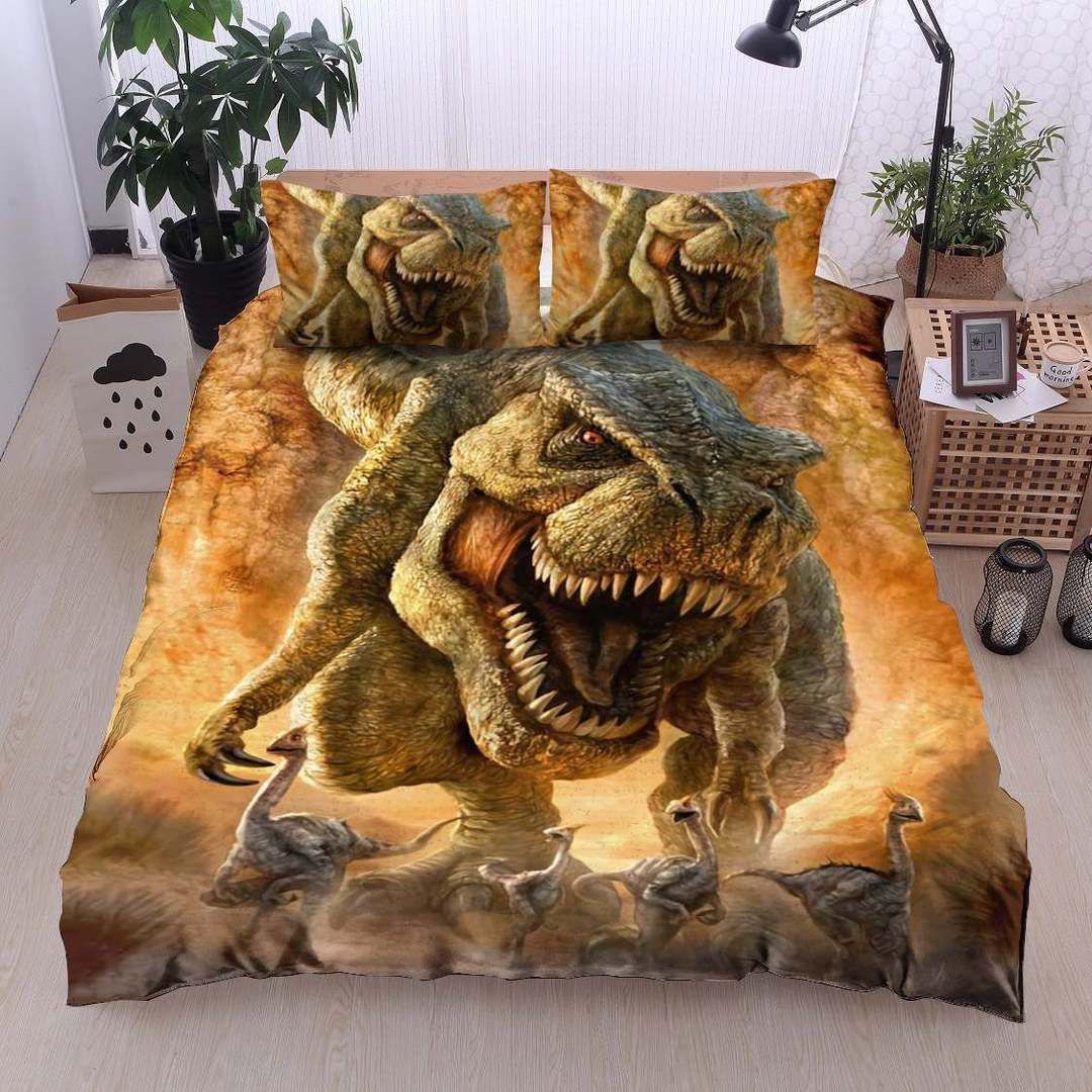 Dinasour Twin Queen King Cotton Bed Sheets Spread Comforter Bedding Set