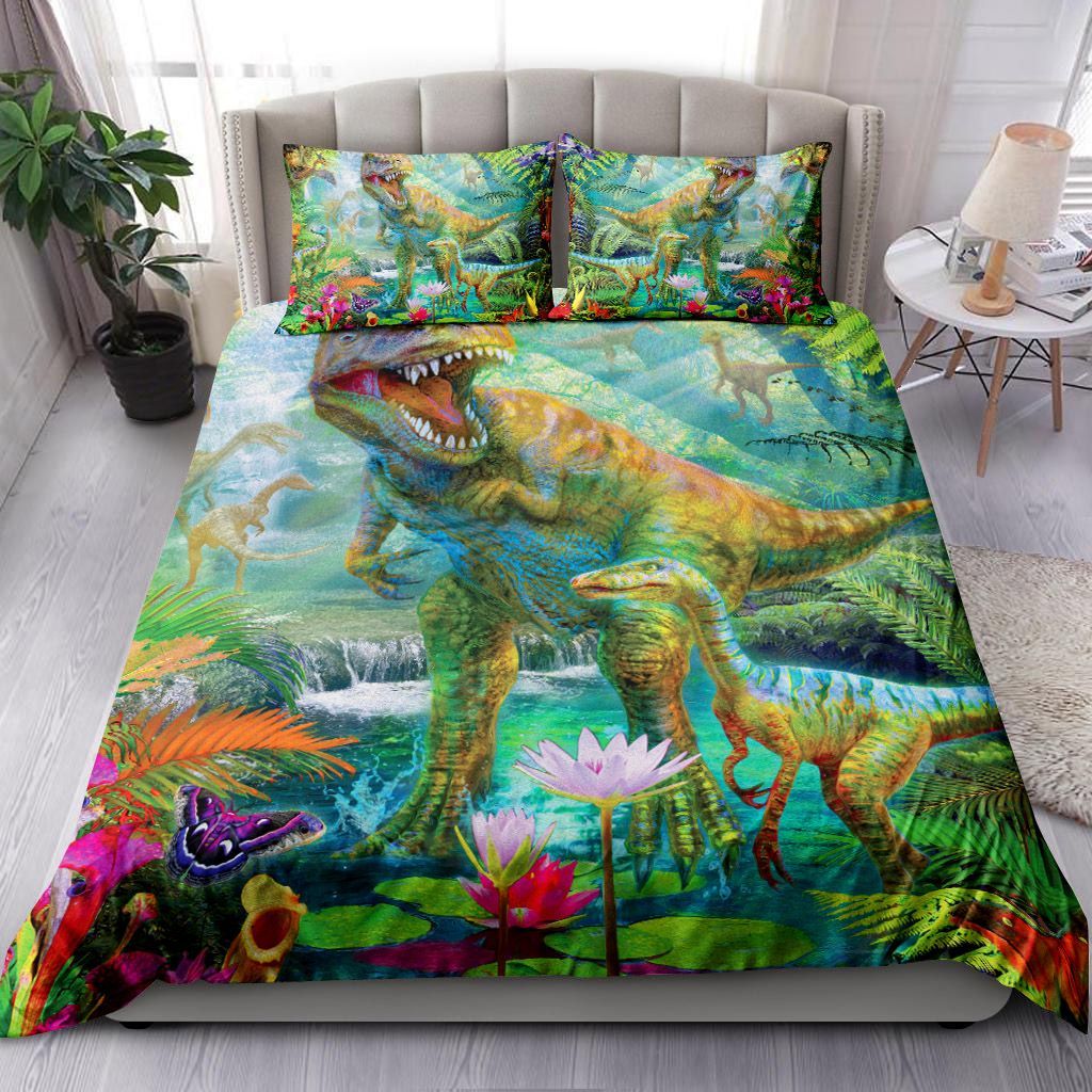 Dino Jungle Scene Bedding Set