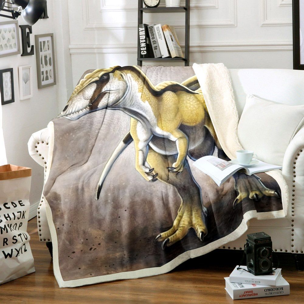 Dinosaur Sherpa Fleece Blanket