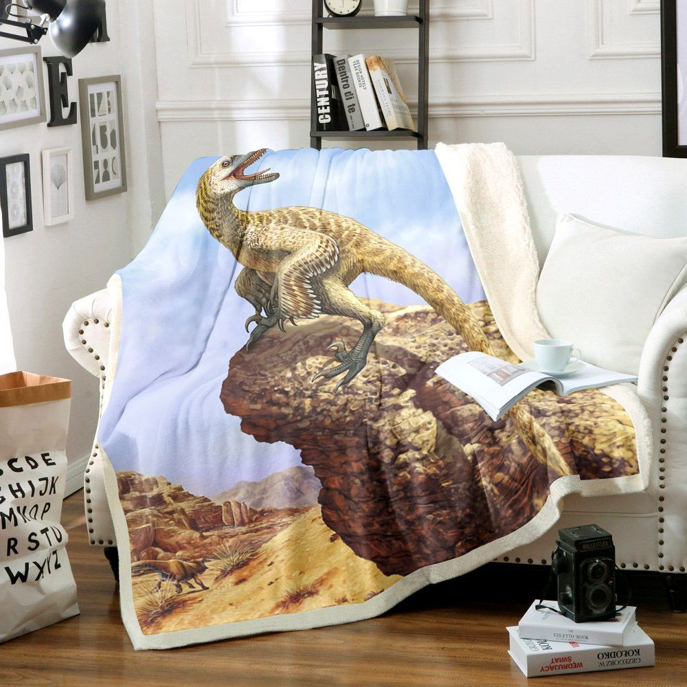 Dinosaur Sherpa Fleece Blanket
