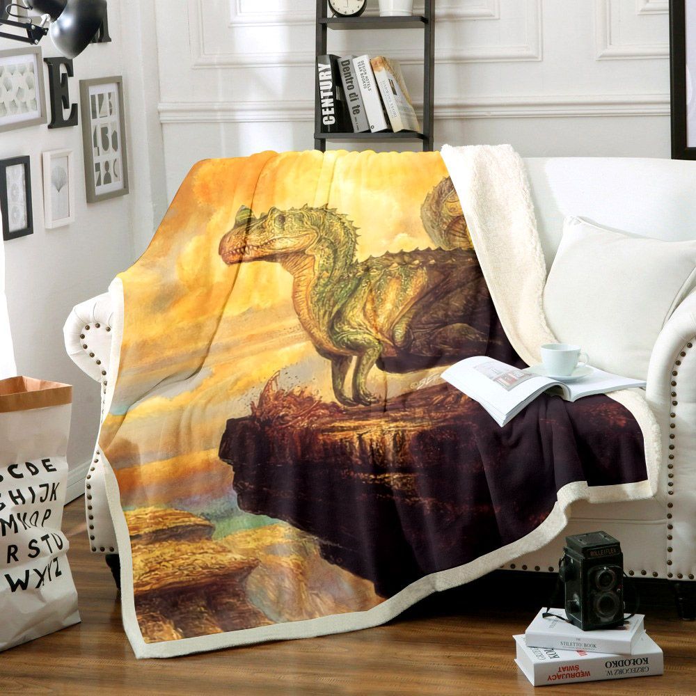 Dinosaur Sherpa Fleece Blanket