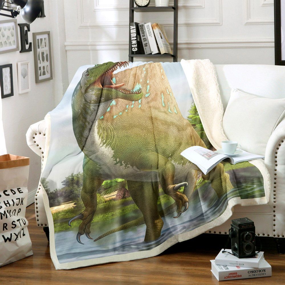 Dinosaur Sherpa Fleece Blanket
