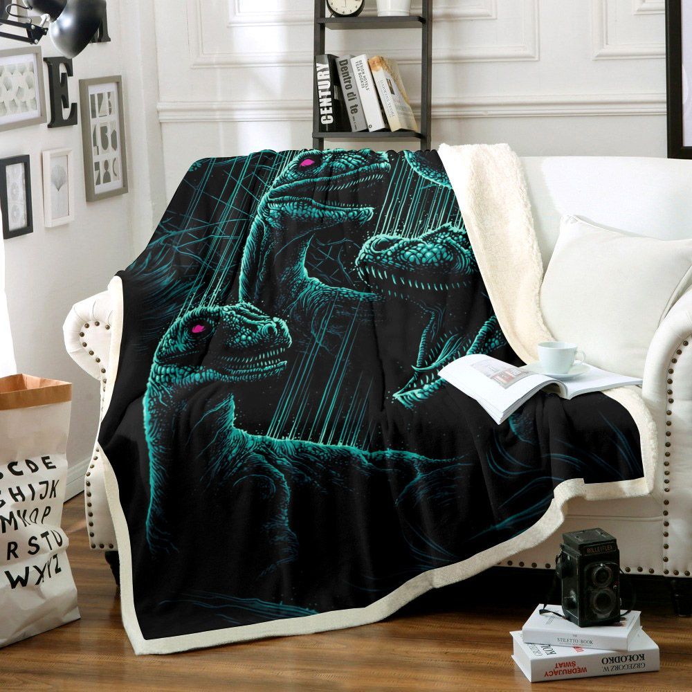 Dinosaur Sherpa Fleece Blanket