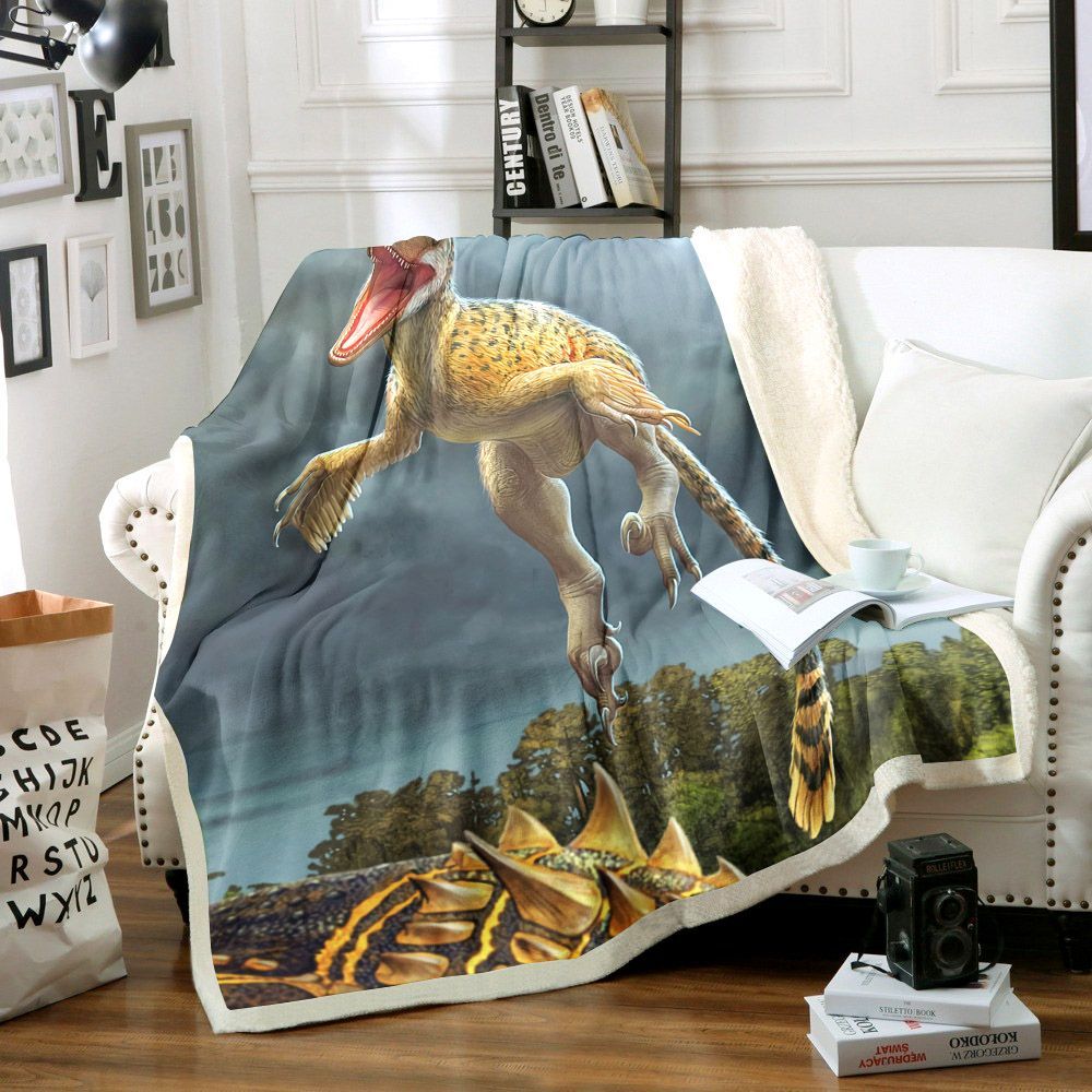Dinosaur Sherpa Fleece Blanket