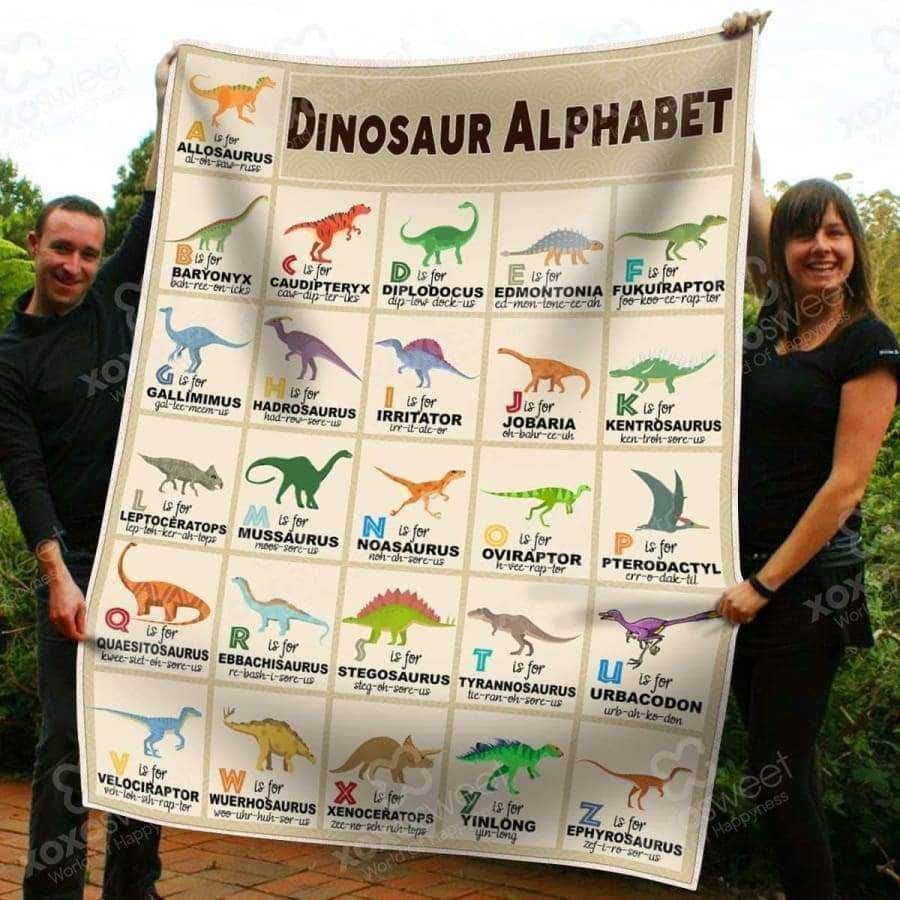 Dinosaur Alphabet Sherpa Fleece Blanket