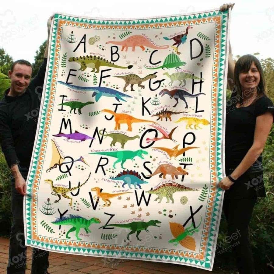 Dinosaur Alphabet Sherpa Fleece Blanket