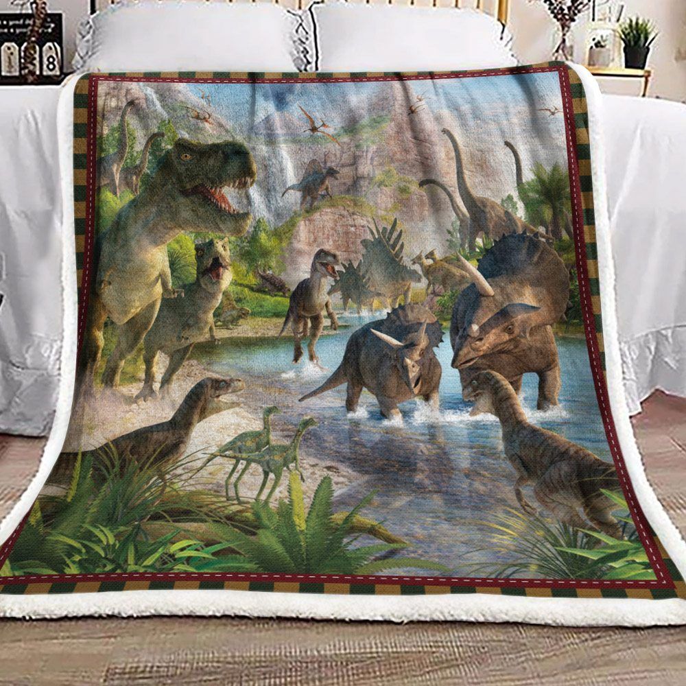 Dinosaur Sherpa Fleece Blanket
