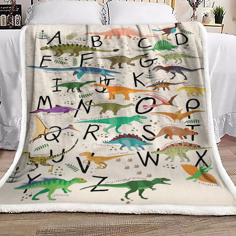 Dinosaur Sherpa Fleece Blanket