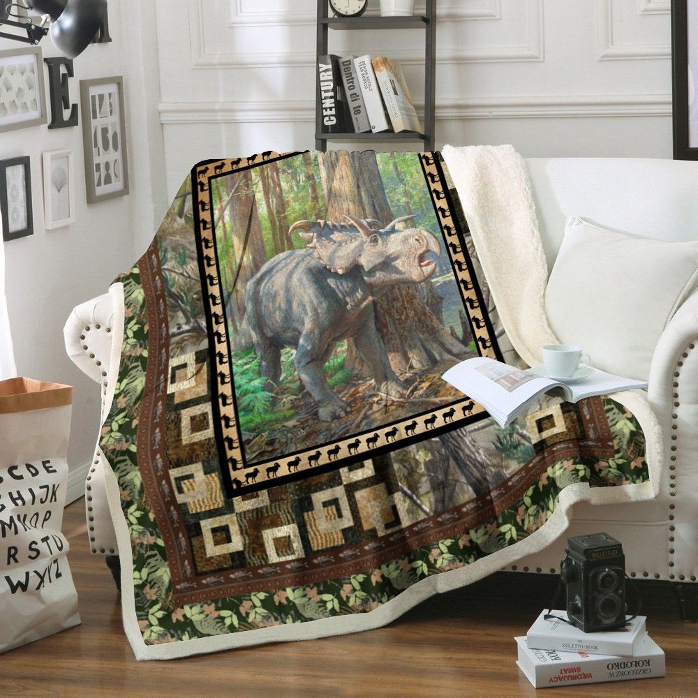 Dinosaur Sherpa Fleece Blanket