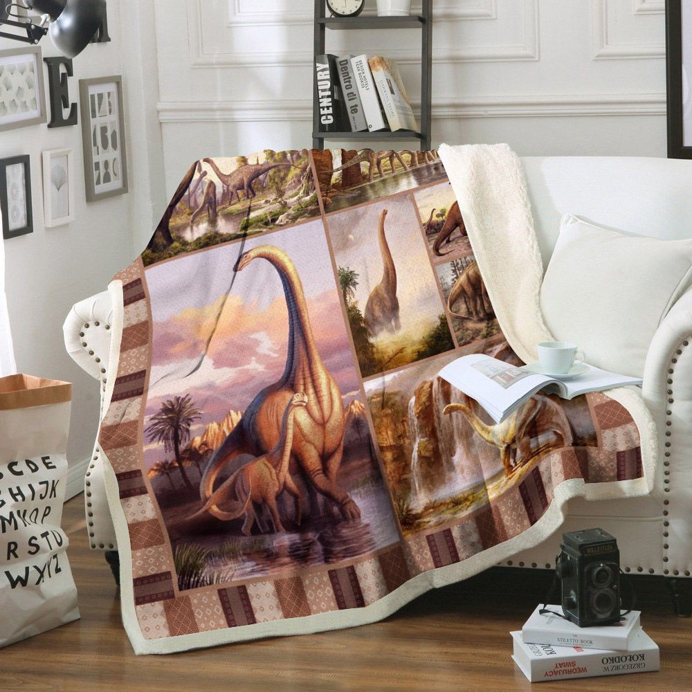 Dinosaur Sherpa Fleece Blanket