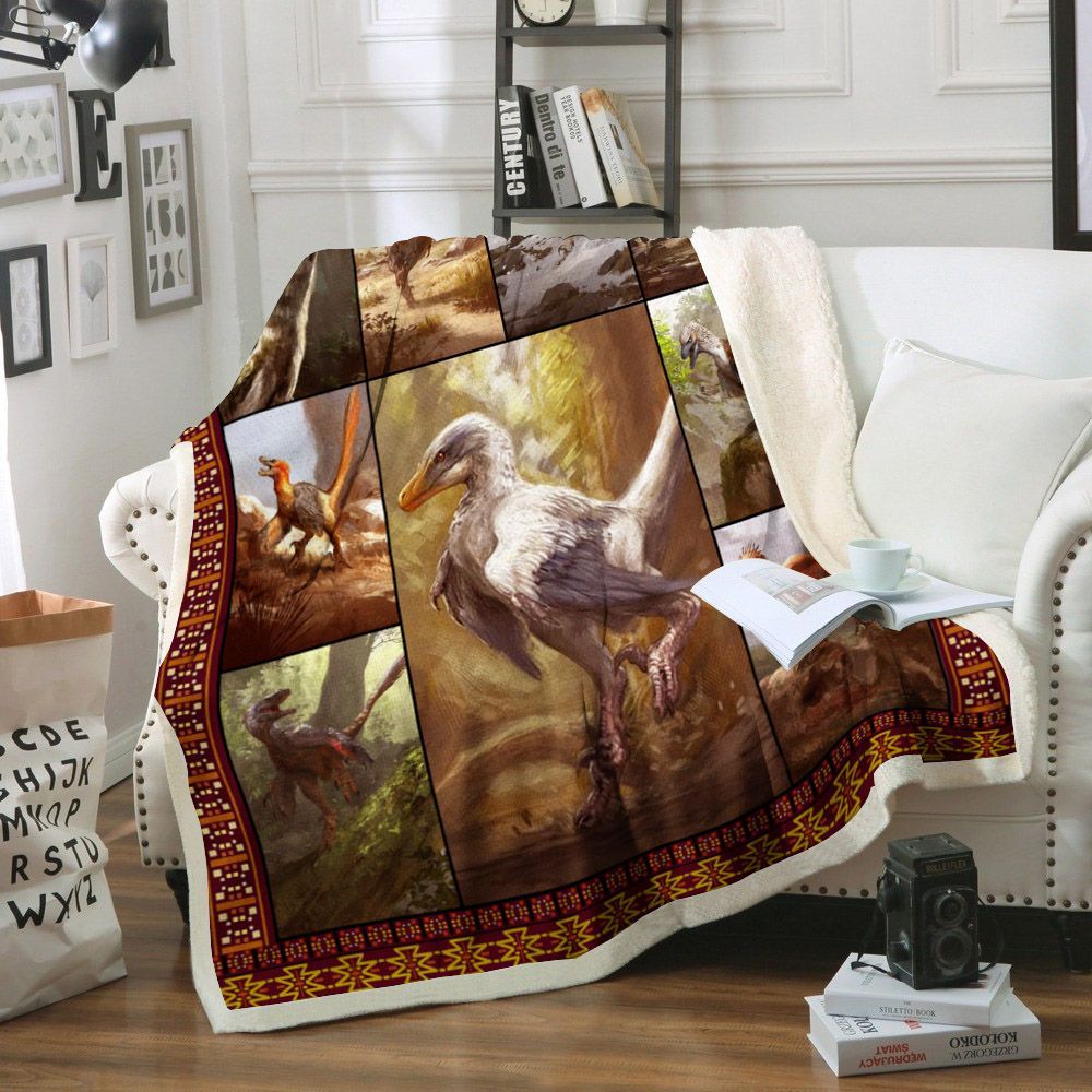 Dinosaur Sherpa Fleece Blanket