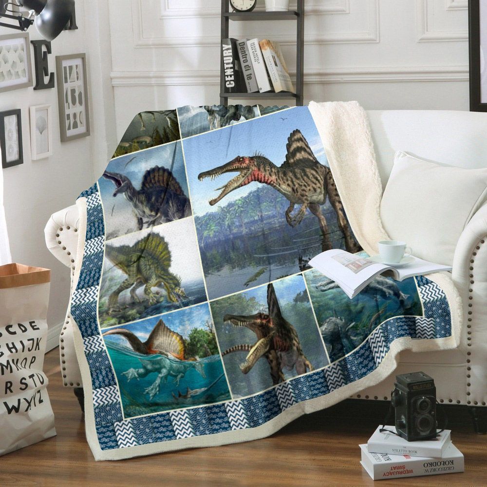 Dinosaur Sherpa Fleece Blanket