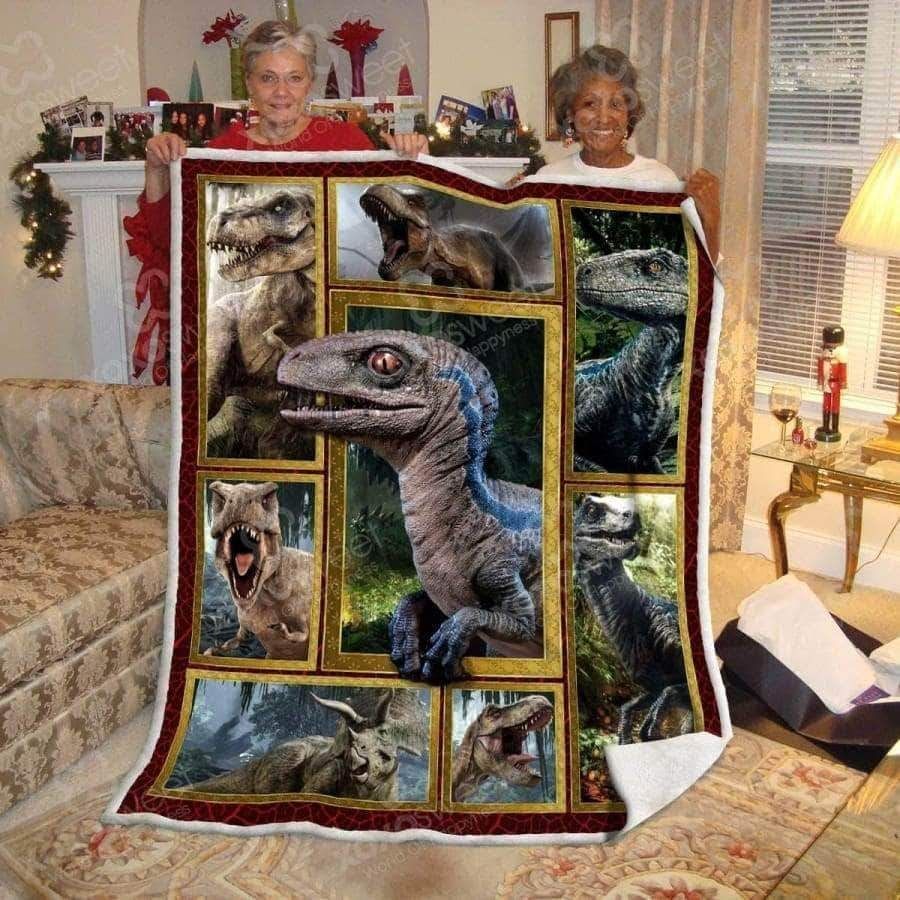 Dinosaur Sherpa Fleece Blanket