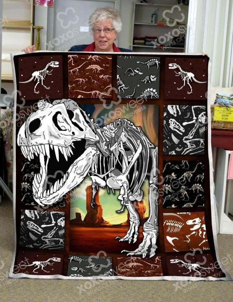 Dinosaur Sherpa Fleece Blanket