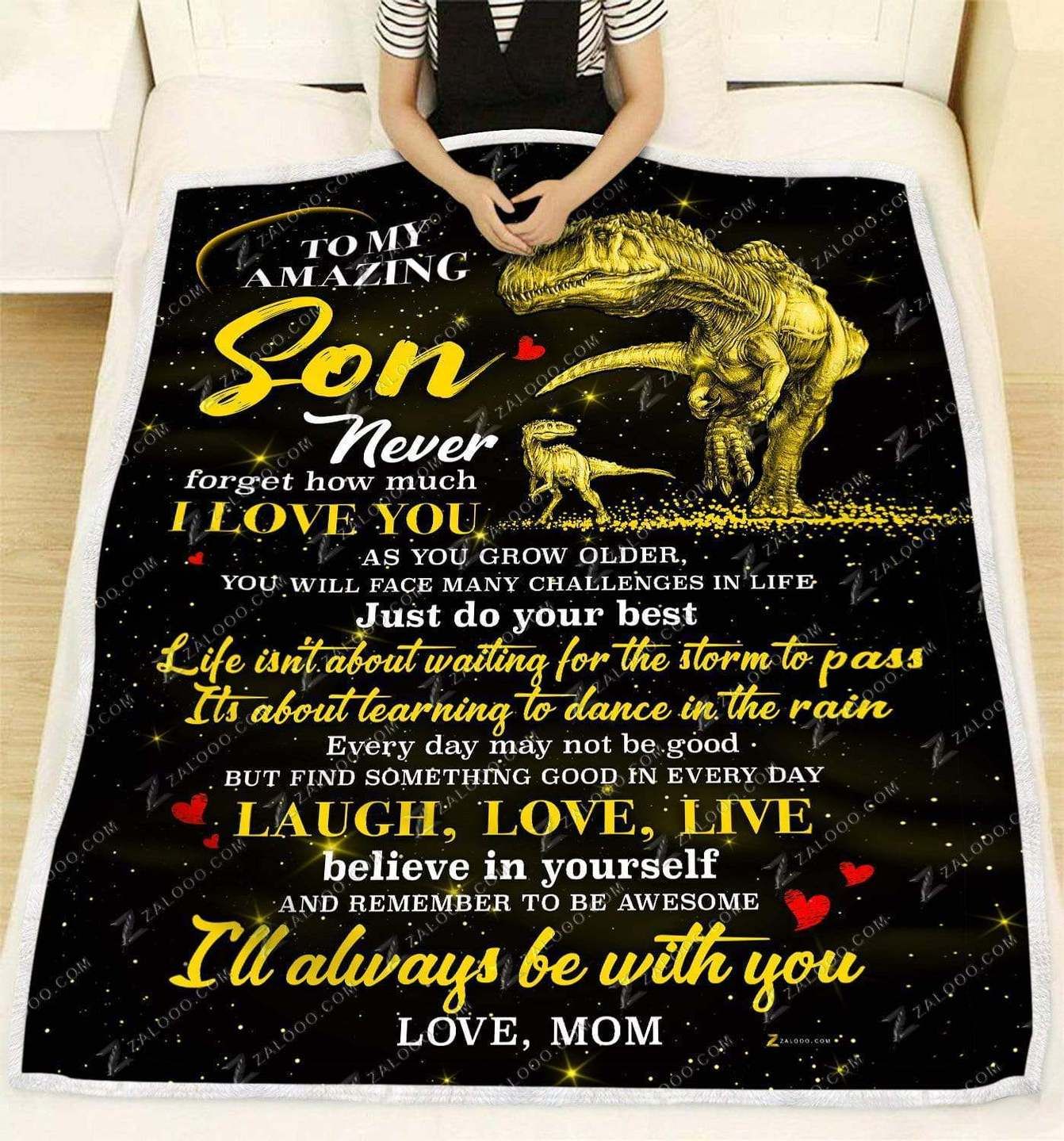 Dinosaur Sherpa Fleece Blanket