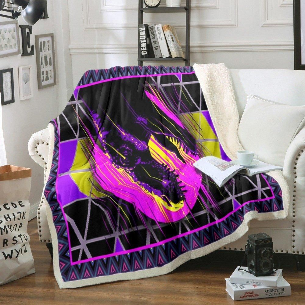 Dinosaur Sherpa Fleece Blanket