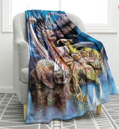 Dinosaur Sherpa Fleece Blanket