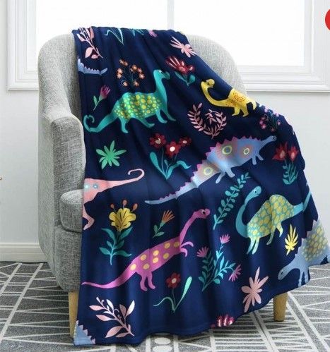 Dinosaur Sherpa Fleece Blanket