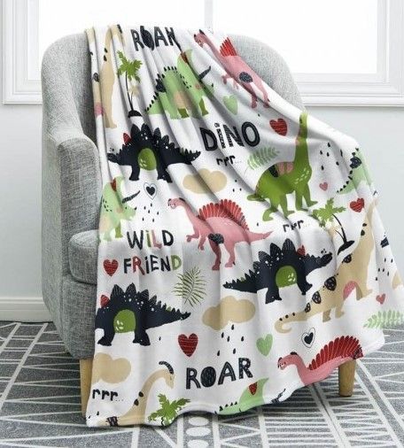 Dinosaur Sherpa Fleece Blanket