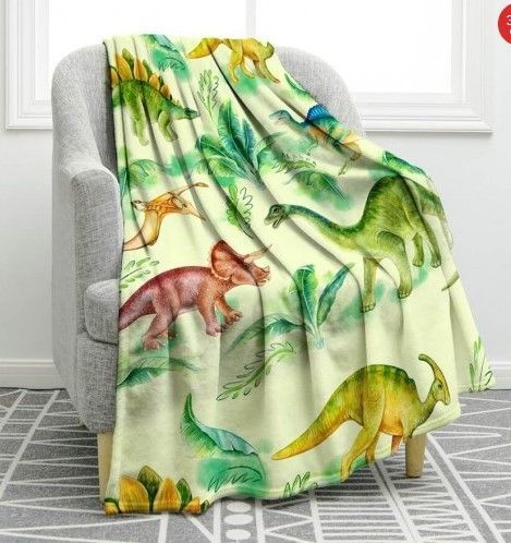 Dinosaur Sherpa Fleece Blanket