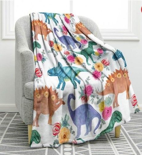 Dinosaur Sherpa Fleece Blanket