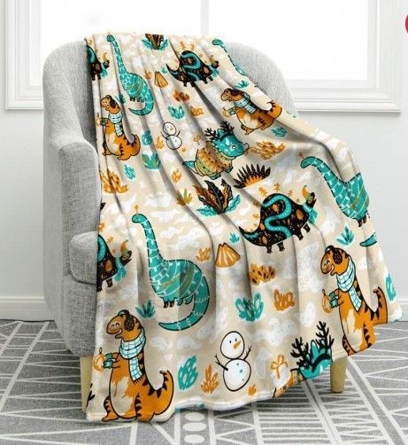 Dinosaur Sherpa Fleece Blanket