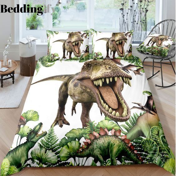 Dinosaur Cotton Bed Sheets Spread Comforter Bedding Set