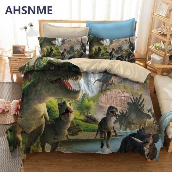 Dinosaur Cotton Bed Sheets Spread Comforter Bedding Set