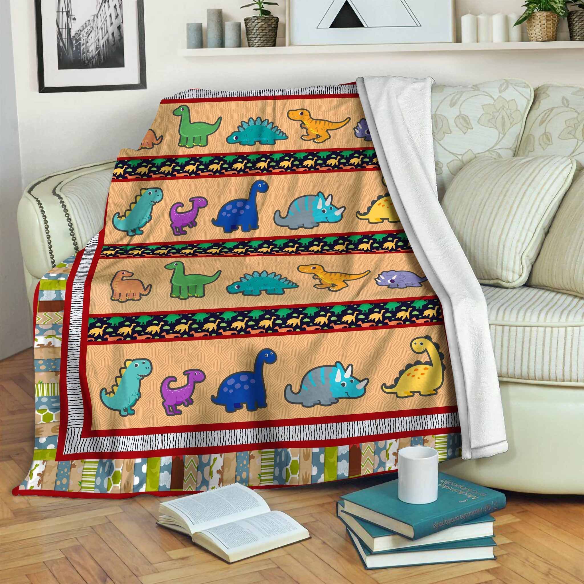 Dinosaur Sherpa Fleece Blanket