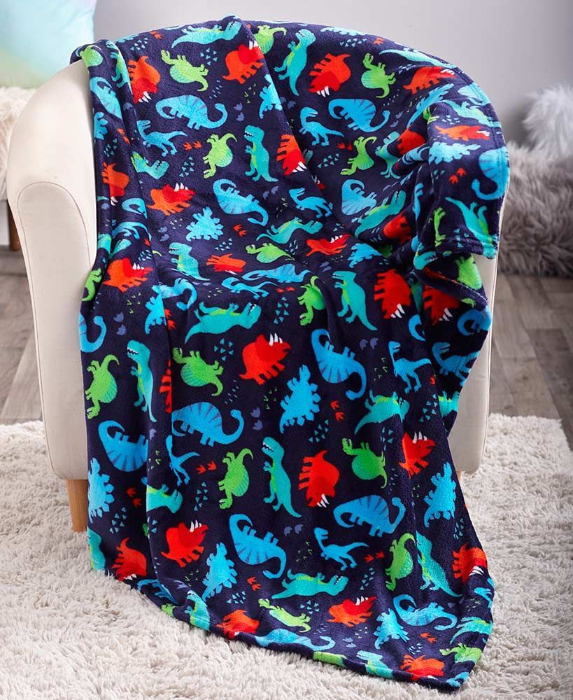 Dinosaur Sherpa Fleece Blanket