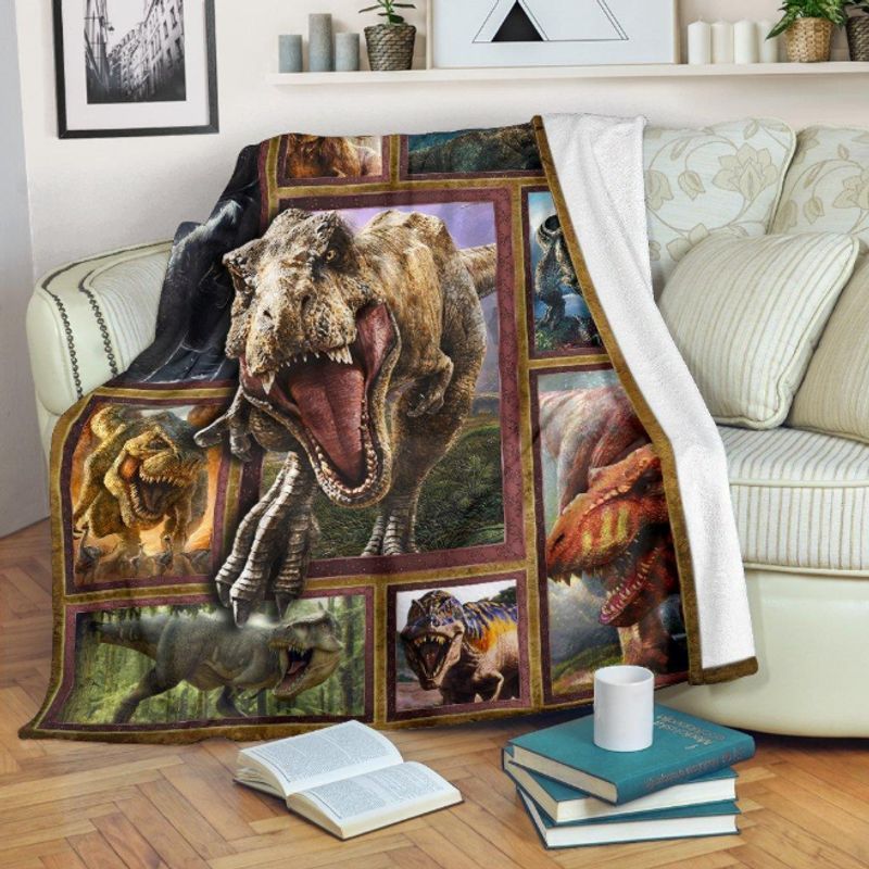 Dinosaur Sherpa Fleece Blanket