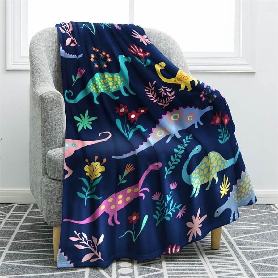 Dinosaur Sherpa Fleece Blanket