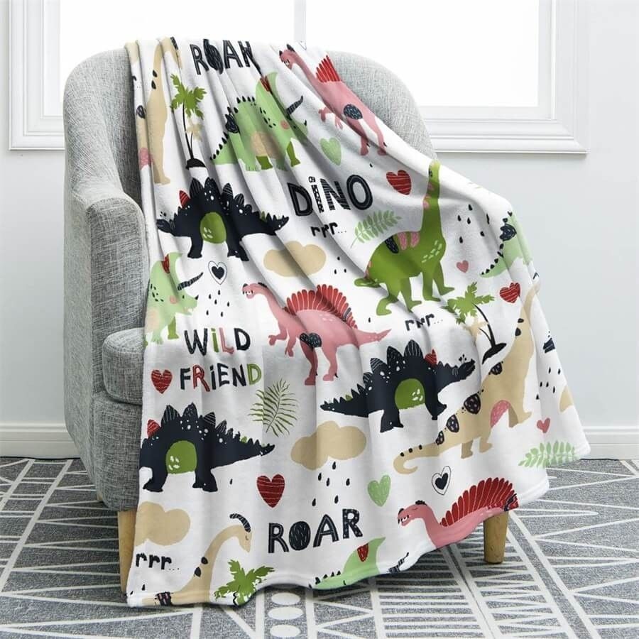 Dinosaur Sherpa Fleece Blanket