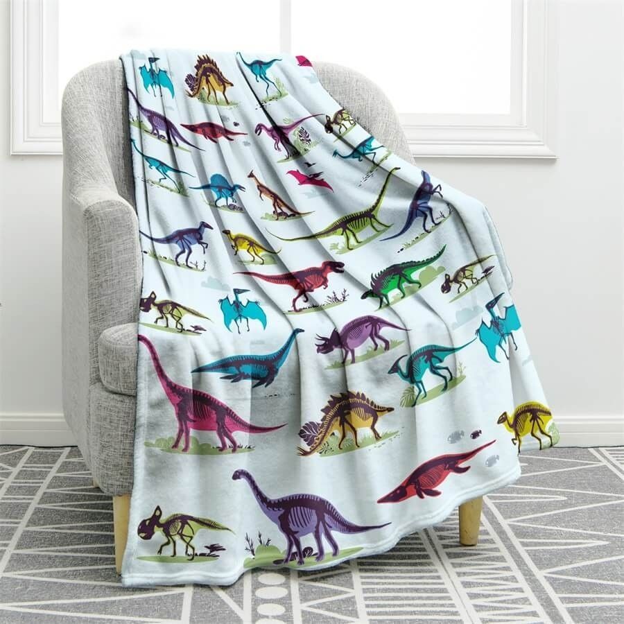 Dinosaur Sherpa Fleece Blanket